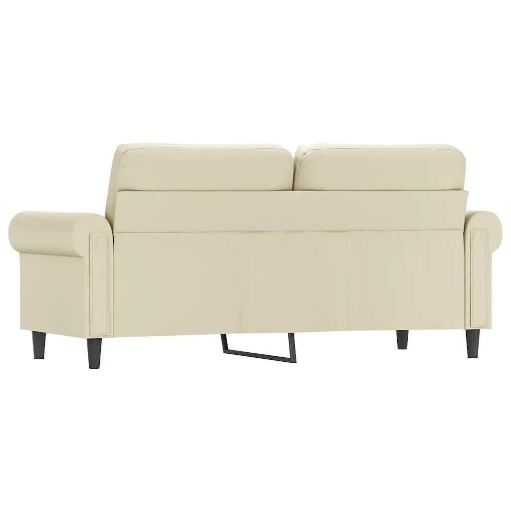 Divano a 2 Posti Crema 140 cm in Similpelle 359505