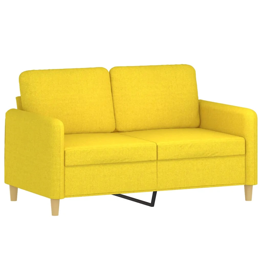 Set di Divani 3 pz con Cuscini Giallo Chiaro in Tessuto 3202075