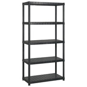Scaffale a 5 Ripiani Nero 340x40x185 cm in Plastica 3059861