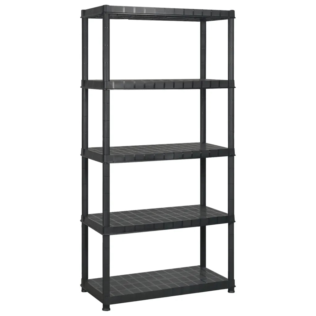 Scaffale a 5 Ripiani Nero 340x40x185 cm in Plastica 3059861