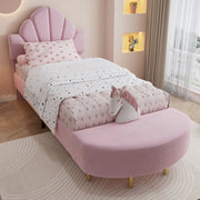 Letto Singolo Imbottito con Testiera in Velluto ¨C MINIMAL ¨C Rosa, 90x200 cm
