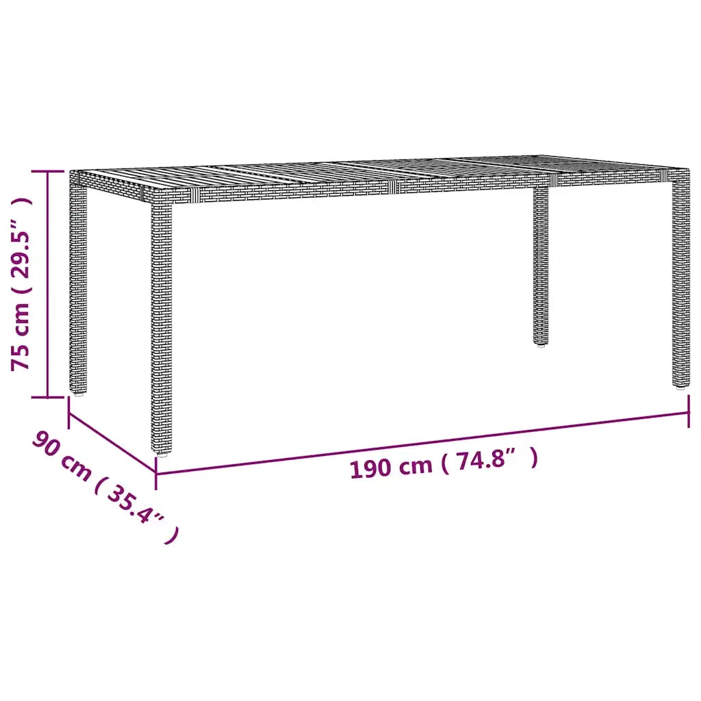 Set Bistrò da Giardino 9 pz con Cuscini in Polyrattan Nero 3277132