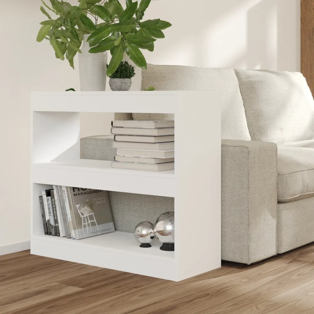 Libreria Divisorio-Scaffale per Libri-Mobile di Stoccaggio Bianco 80x30x72 cm