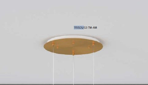 SOSP. OTTONE SAT. TONDA 3 LUCI VETRI TUTTI GRANDE AMBRA 1155OS-S3 TG-AM