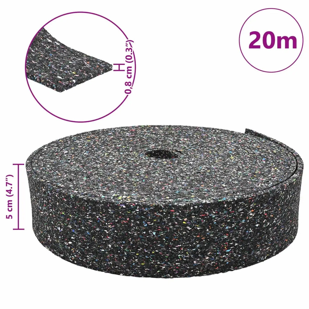 Rotolo di Granulato in Gomma Nero 2000 x 5 x 0,8 cm Gomma 42027256