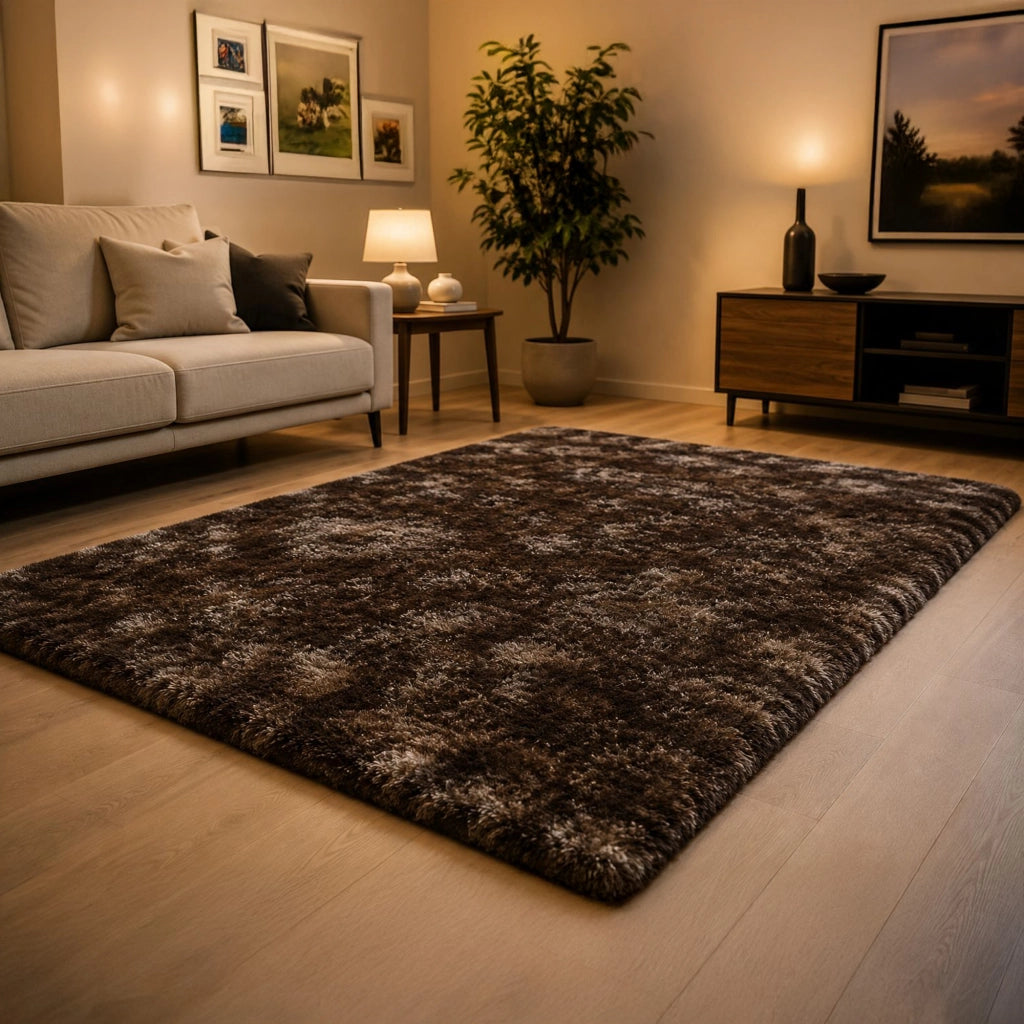 Lateleha, Tappeto Altezza Pelo 35 mm 100% Poliestere, 110x60 cm Bronzo