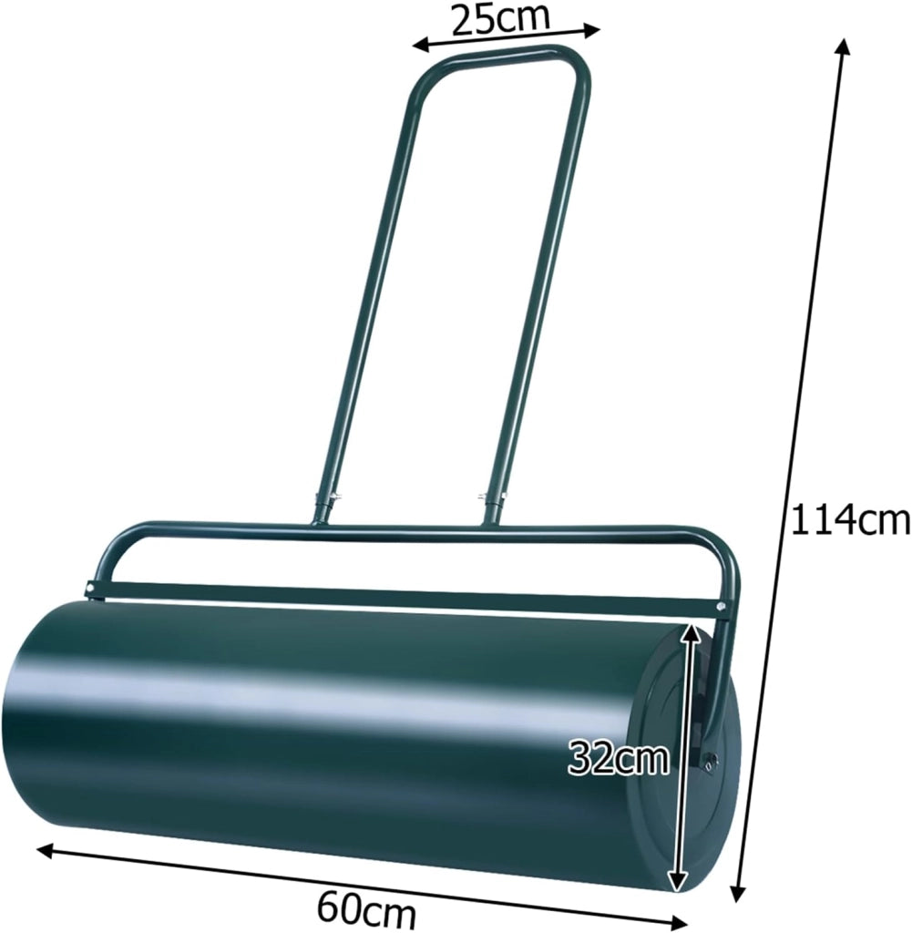 Rullo per Prato Larghezza 60cm Ø32, capacità di Riempimento 48L (Verde)