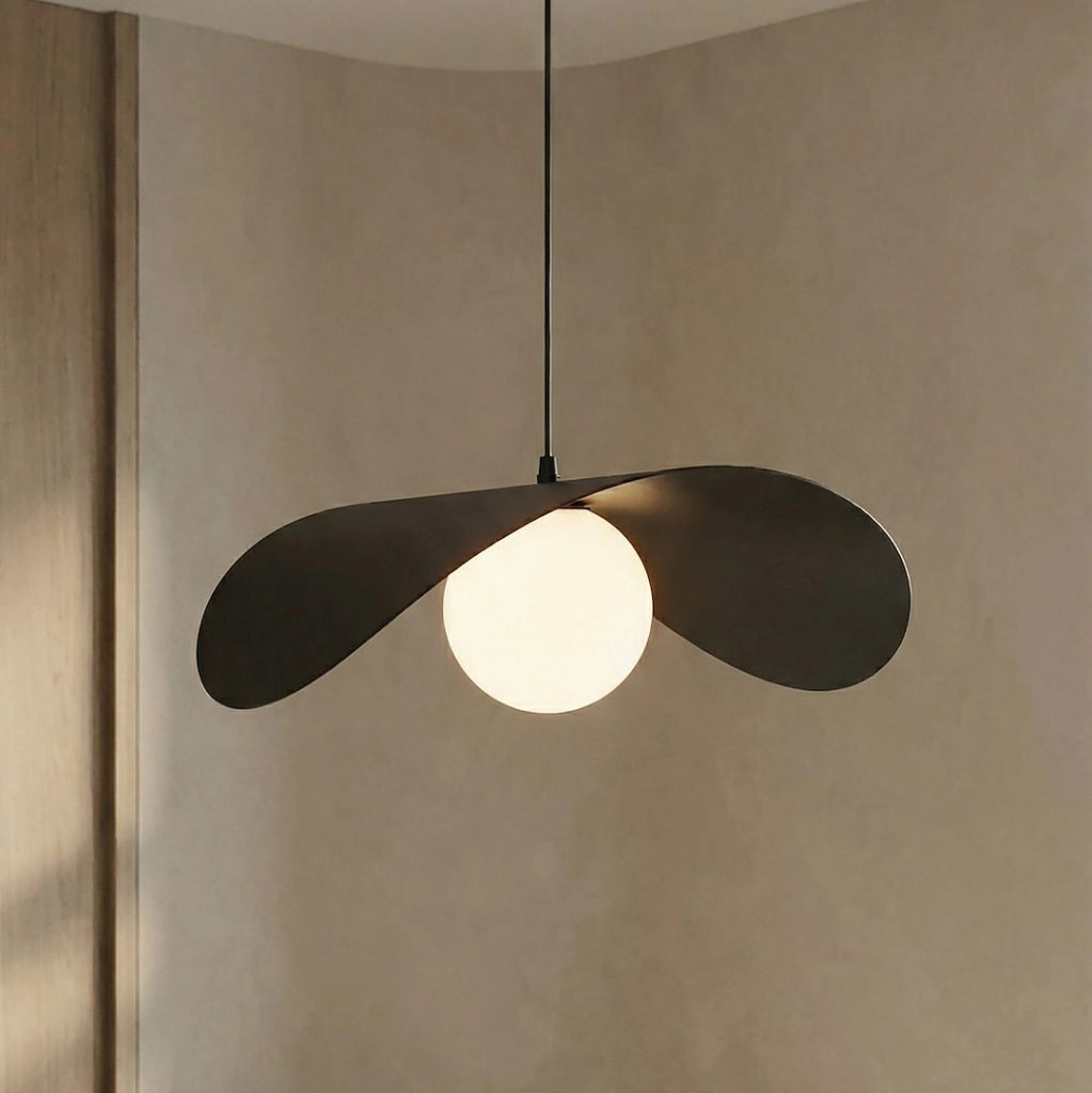 Lampada sospesa RITUAL nera bianca ondulata 1xG9 Emibig