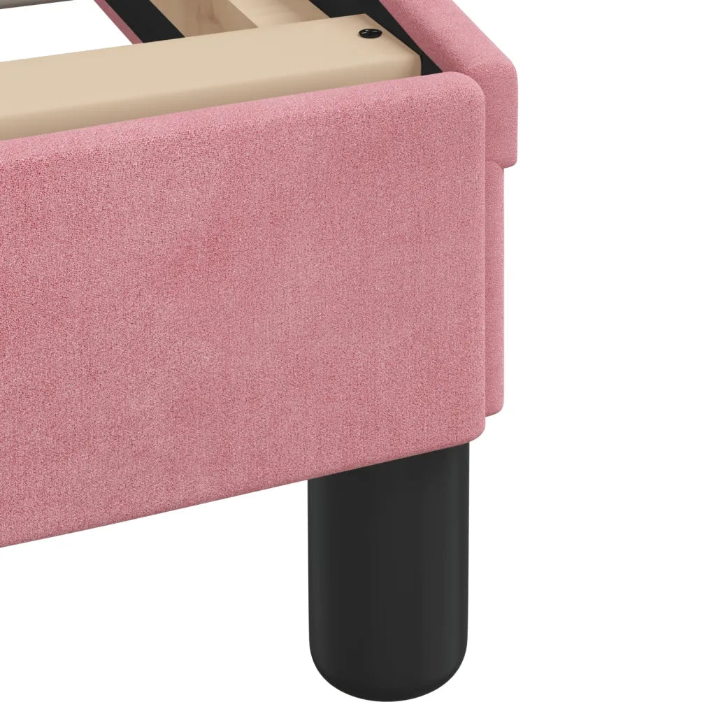 Letto con Materasso Hanko Rosa 160x200 cm in Velluto