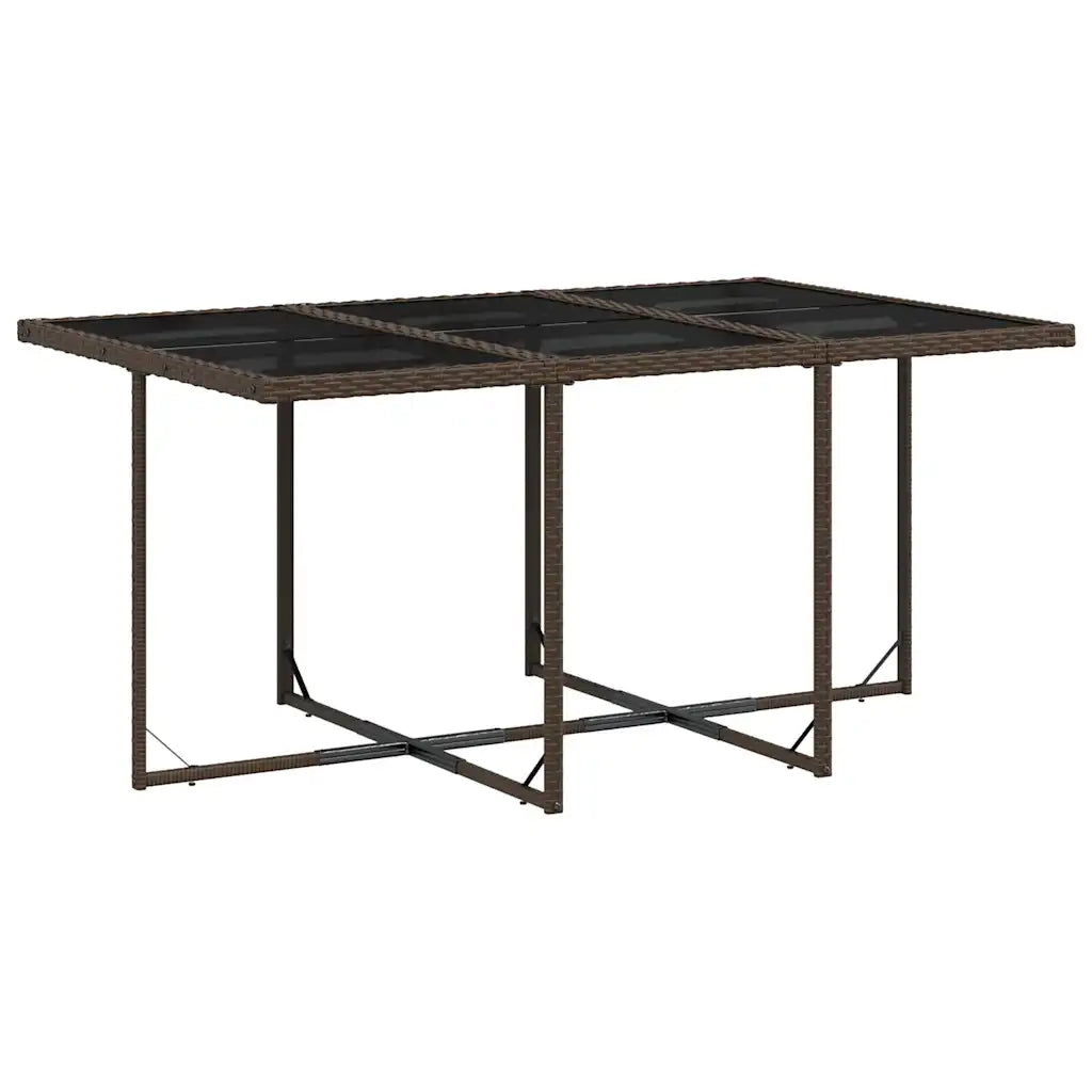 Set da Pranzo da Giardino 11 pz con Cuscini Polyrattan Marrone 3210669