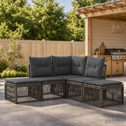 Set Divano da Giardino 5 pz Grigio polyrattan 3434231