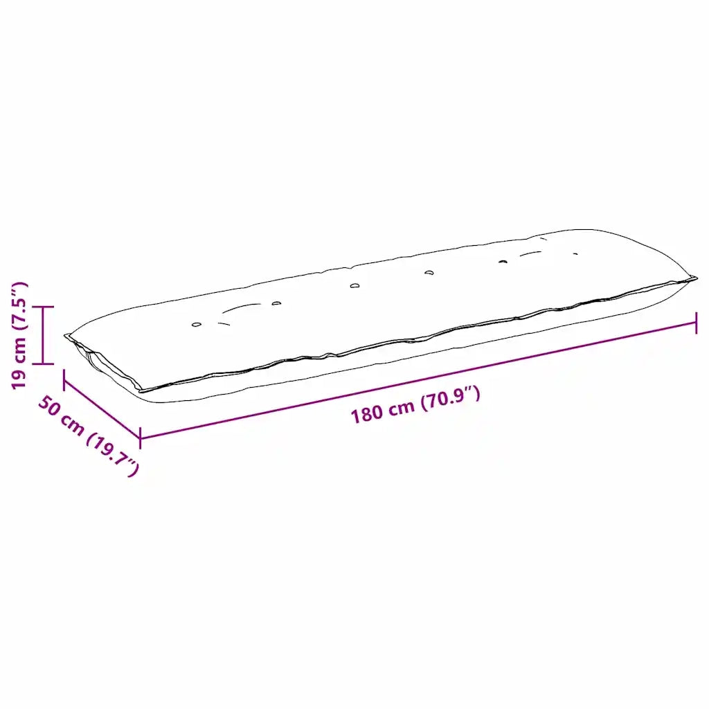 Cuscino per Schiena | Cuscino dorsale Grigio chiaro 180 x 50 cm