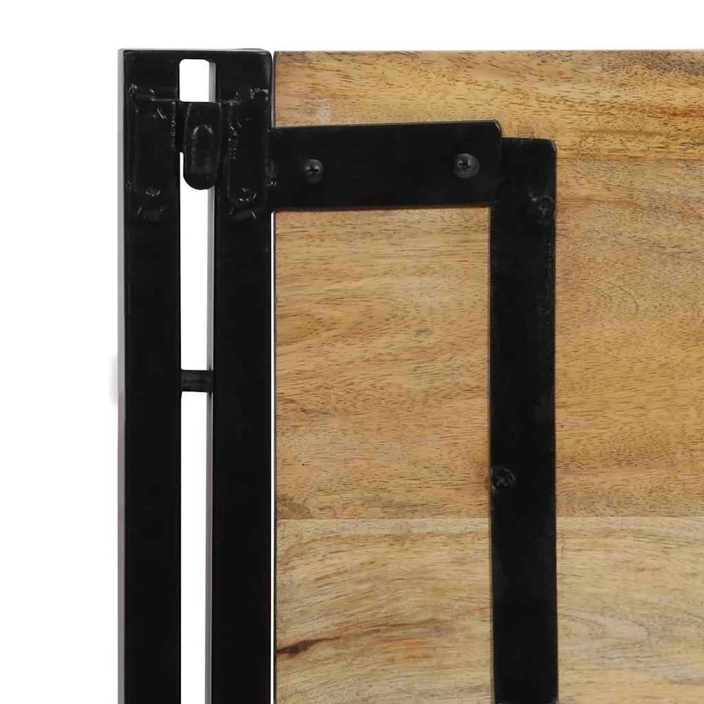 Testiera 100 cm in Legno Massello di Mango e Ferro 4017543
