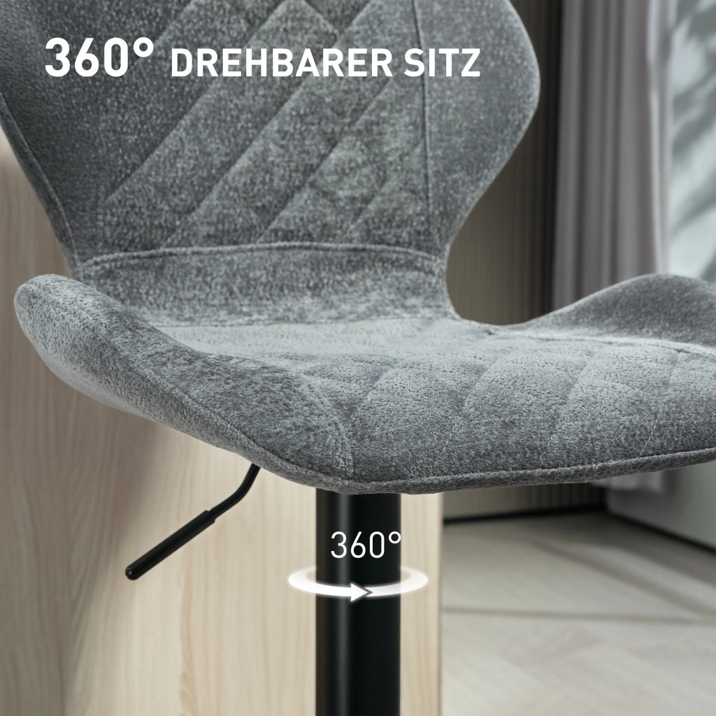 Sgabelli da Bar Regolabili in Altezza con Schienale ¨C Minimal ¨C Grigio