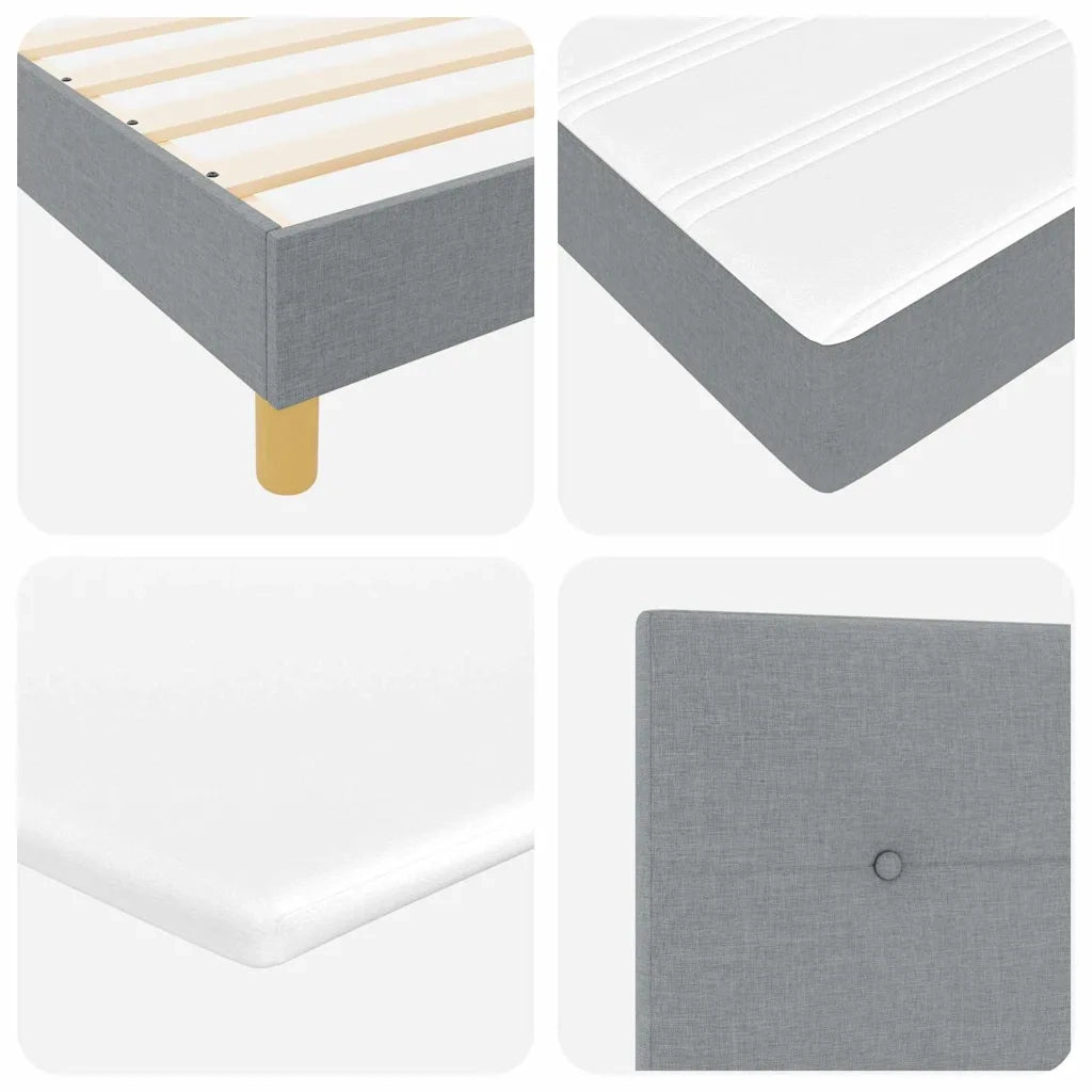 Letto a molle con cuscino Grigio chiaro 140 x 190 cm Tessuto 3338916