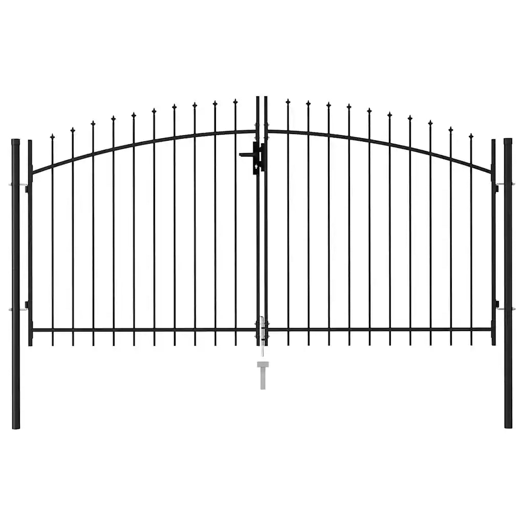 Cancello per recinzione Woerden Doppia porta con punta superiore 299,5x199,5 cm 146028