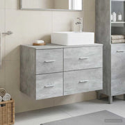 Set di mobili per il bagno 2 pcs Grigio Cemento 3403963