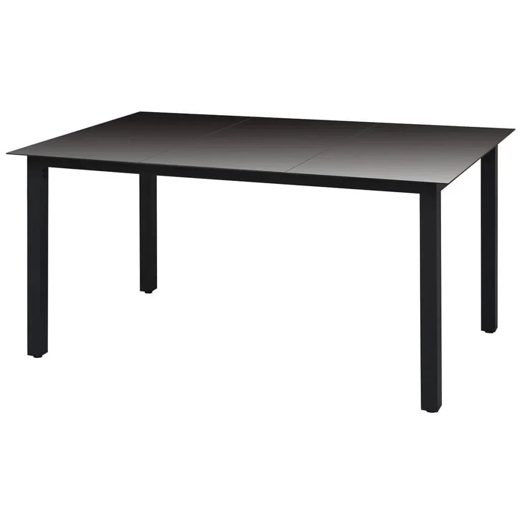 Set da Pranzo da Giardino 5 pz con Cuscini in Polyrattan Nero 3094975