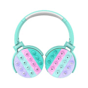 Trade Shop - Cuffie Popit Bambini Wireless Radio Bluetooth 5.0 Pieghevole Sd Usb Azzurro -