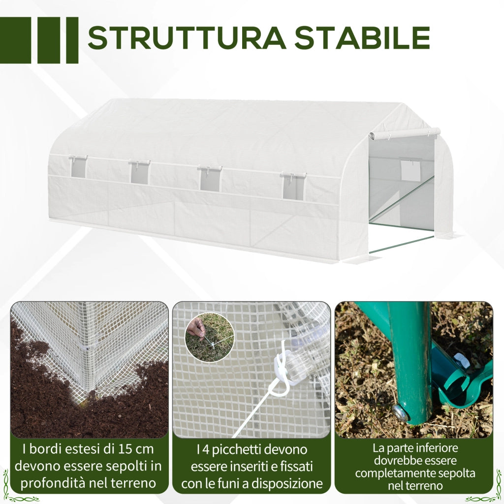 Serra per giardino ¨C Minimal ¨C verde, acciaio e PP, 6x3x2m