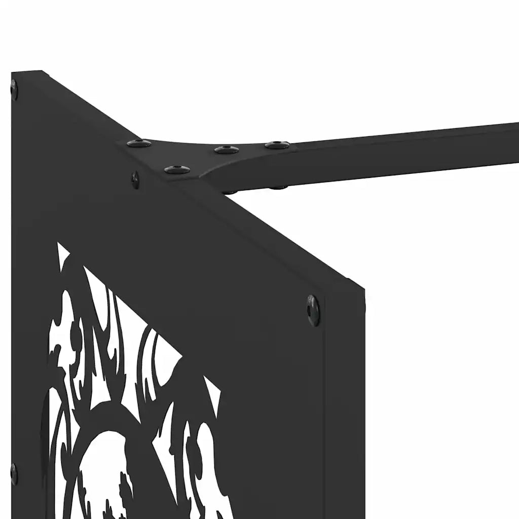 Rastrelliera per Legna da Ardere Nera 40x40x40 cm CFW8603078