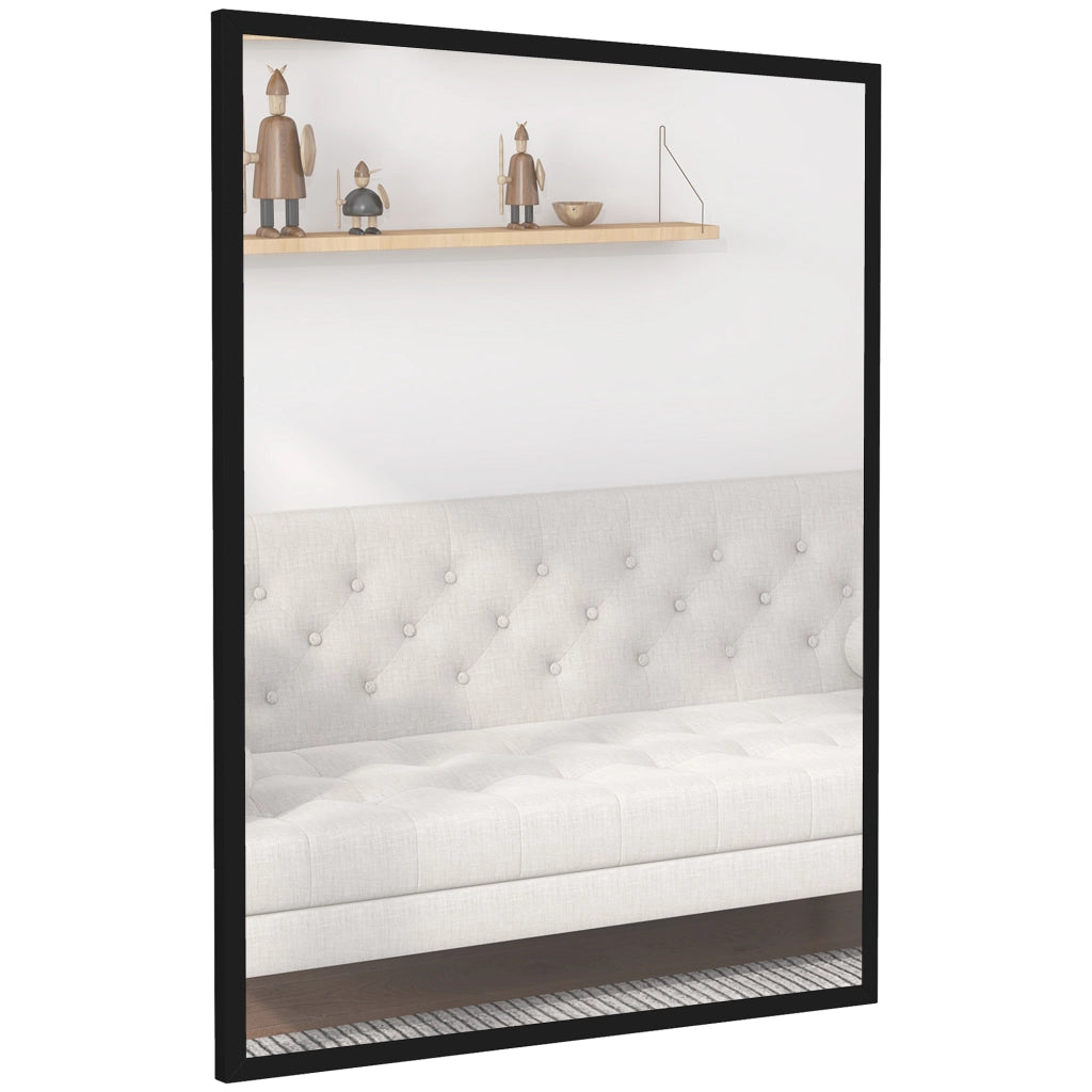 Specchio da parete ¨C Minimal ¨C 90x70 cm, legno, nero