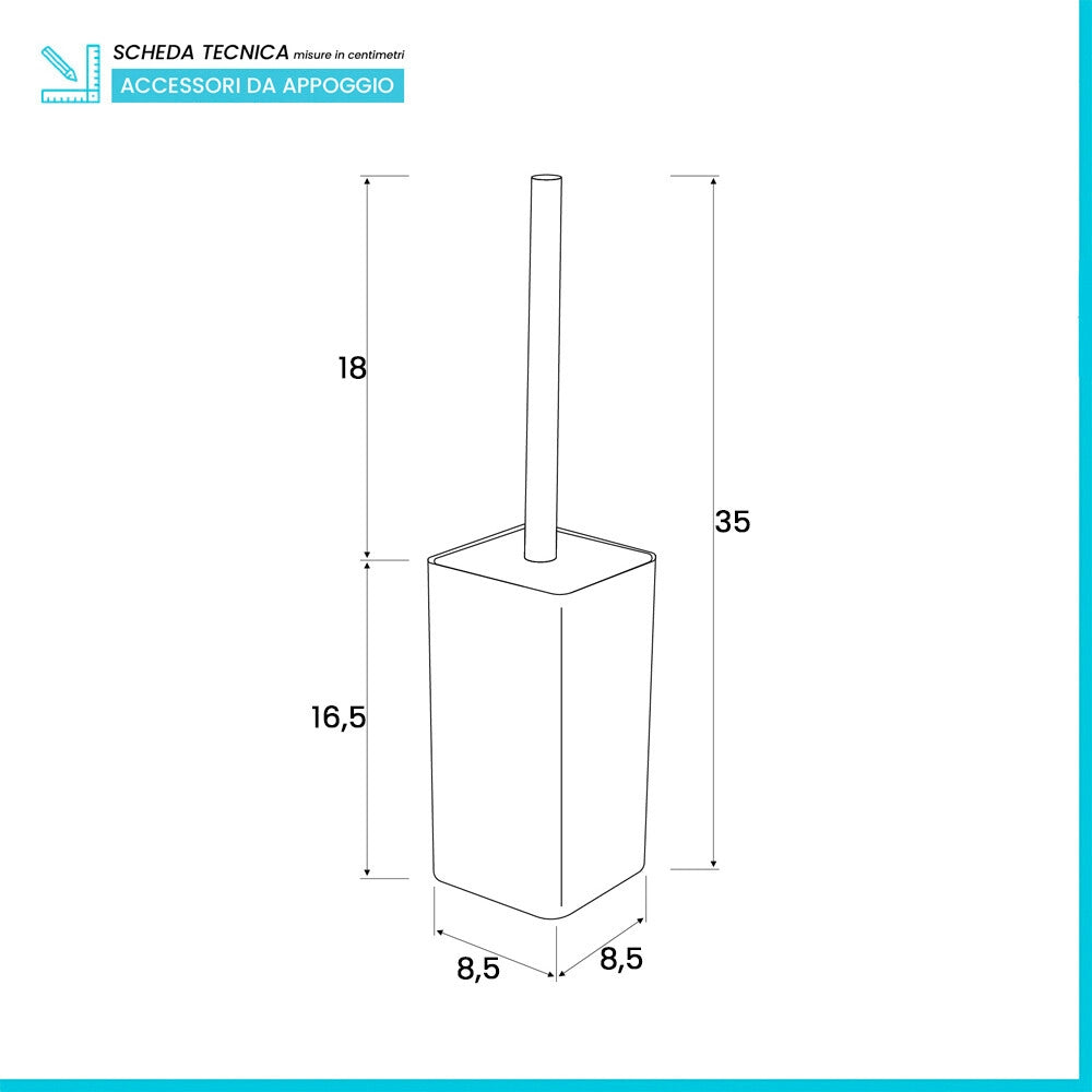 Porta scopino beige da appoggio in plastica Star
