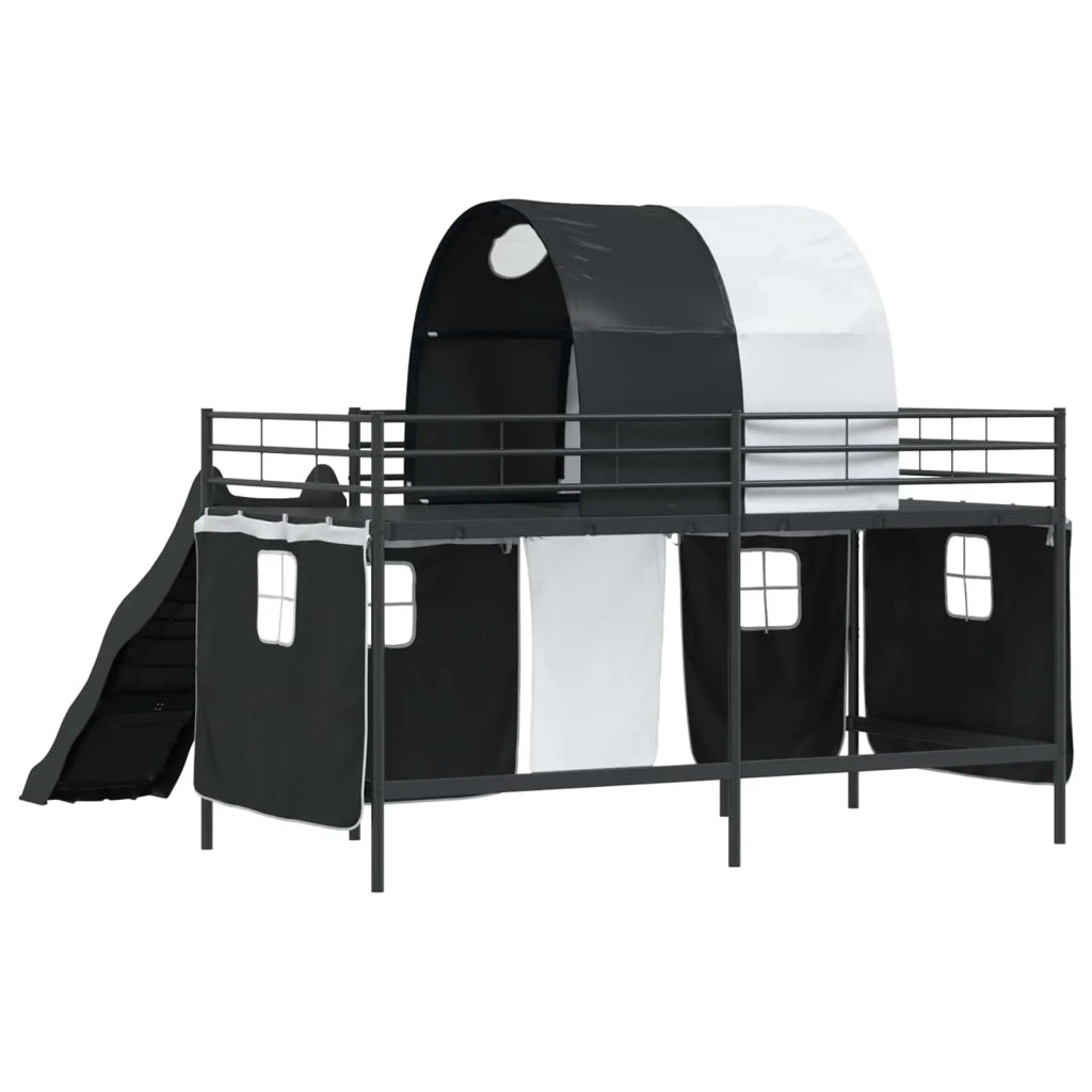 Struttura del letto loft per bambini-Giroletto per bambini Nero 107 x 200 cm Metallo 218459