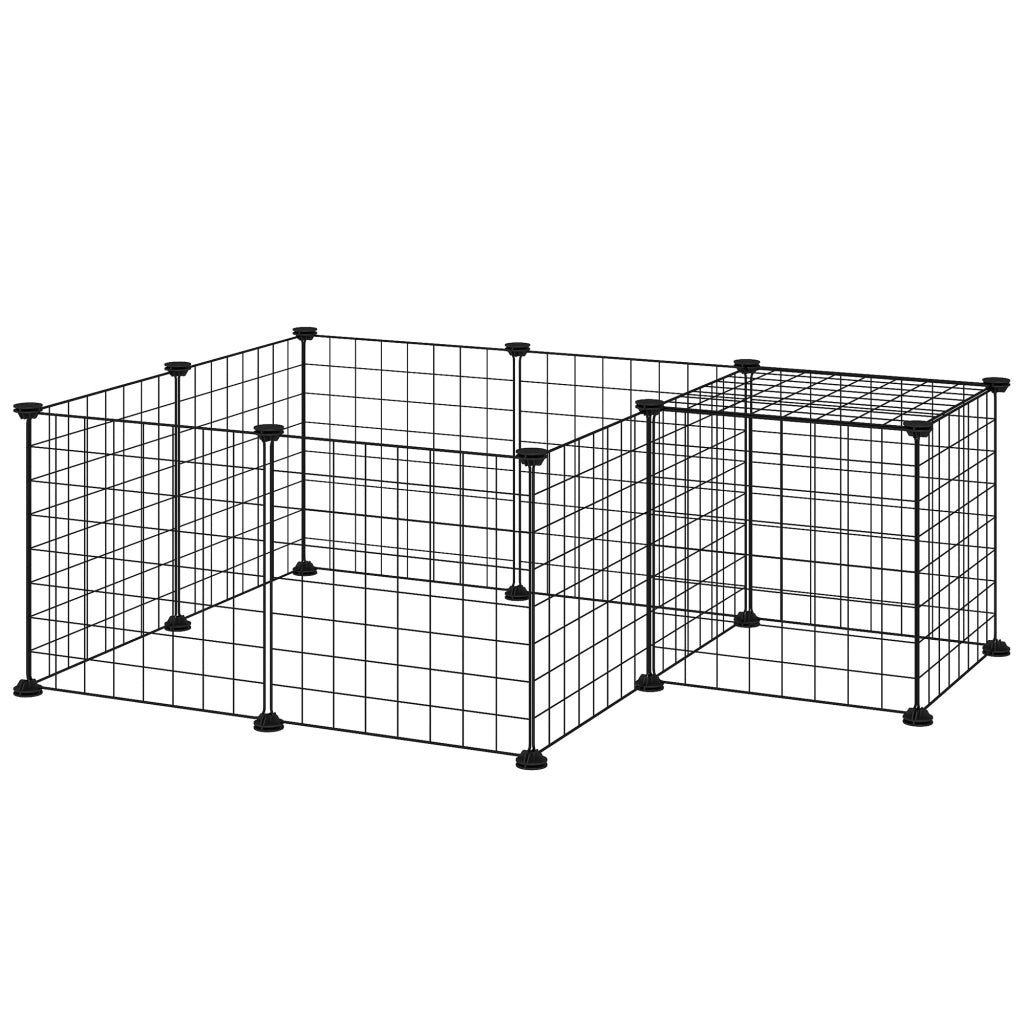 Recinto per Animali Modulabile con Pannelli ¨C Minimal ¨C Nero 106x73x36 cm
