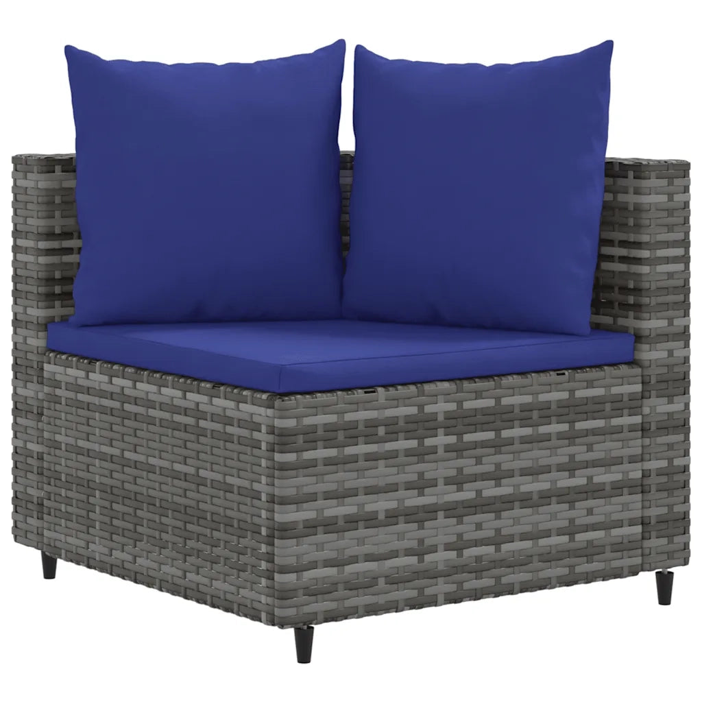 Set Divani da Giardino 4 pz con Cuscini in Polyrattan Grigio 3308367