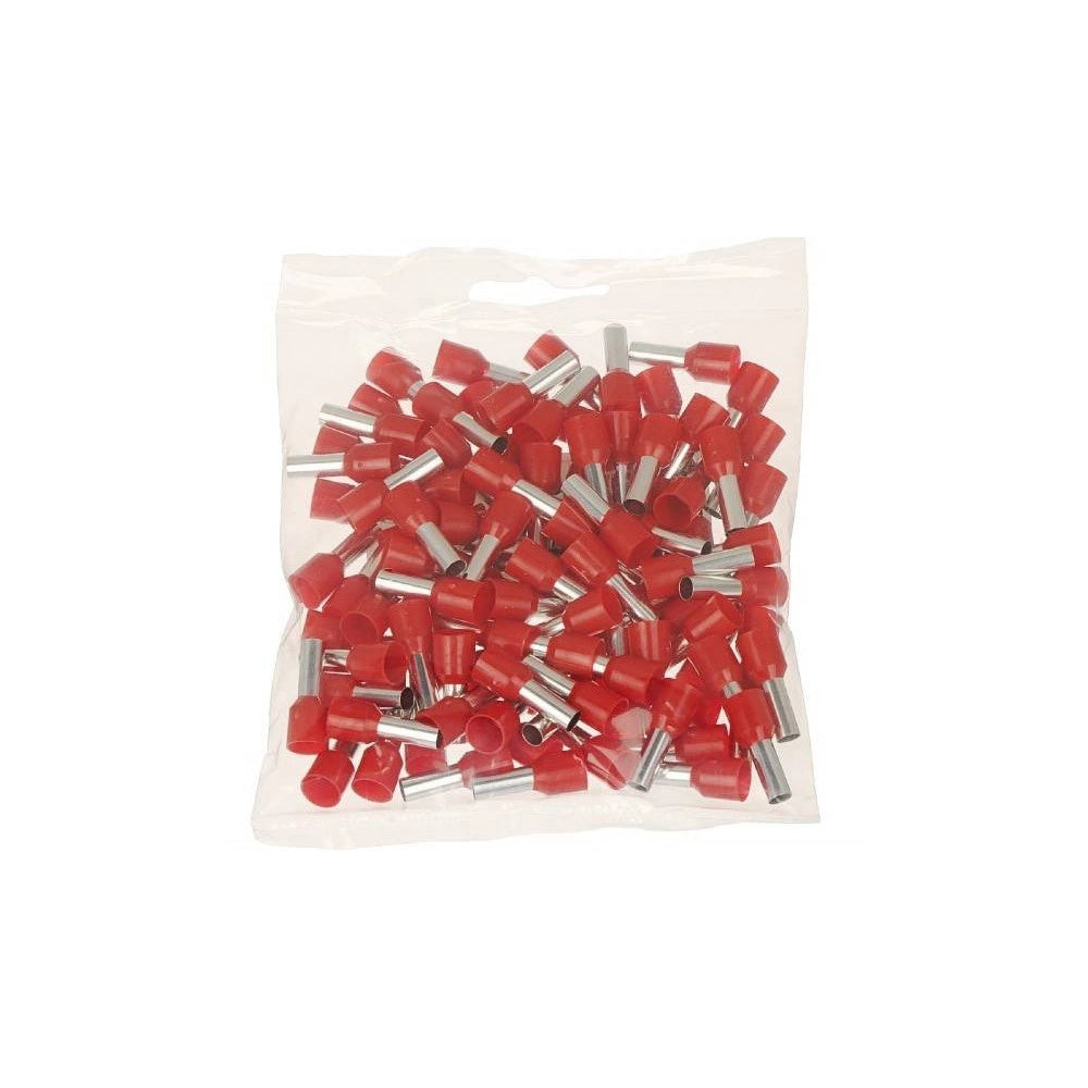 Trade Shop - Confezione 100 Pz Tubetto Capicorda Isolato Per Cavi 6 Mm² Terminale 12 Mm E6012 -