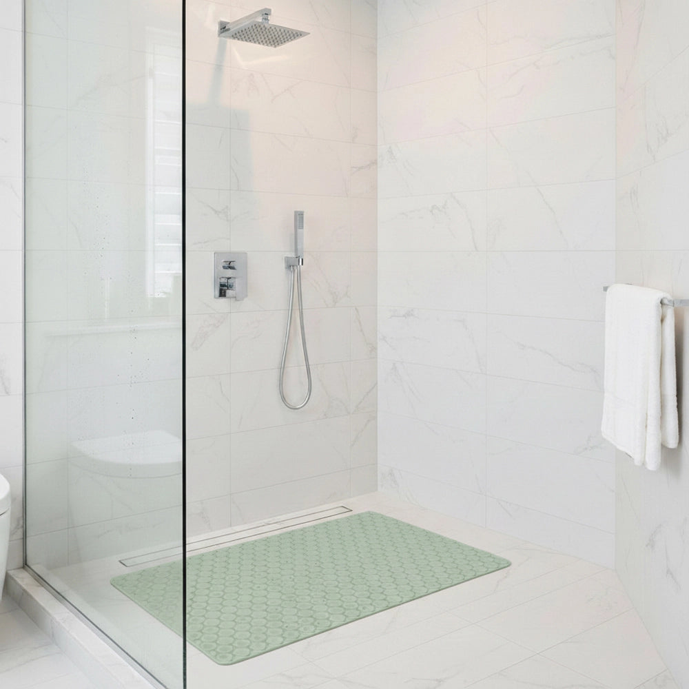 Tappeto bagno antiscivolo verde 75x43 cm Maia
