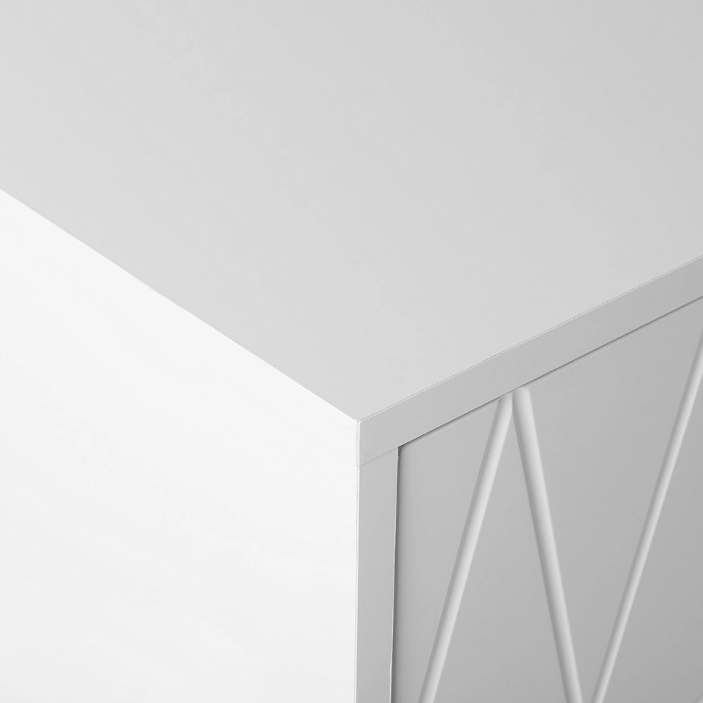 Credenza Bianca 2 Ante Mobiletto Portaoggetti Moderno E Minimalista