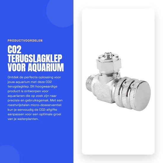 Terugslagklep in Acciaio Inossidabile - Regolazione CO2 - Valvola di Regolazione Micro-dose - Progettazione Ergonomica - Facile da Installare - Alta Precisione - Valvola per Acquario