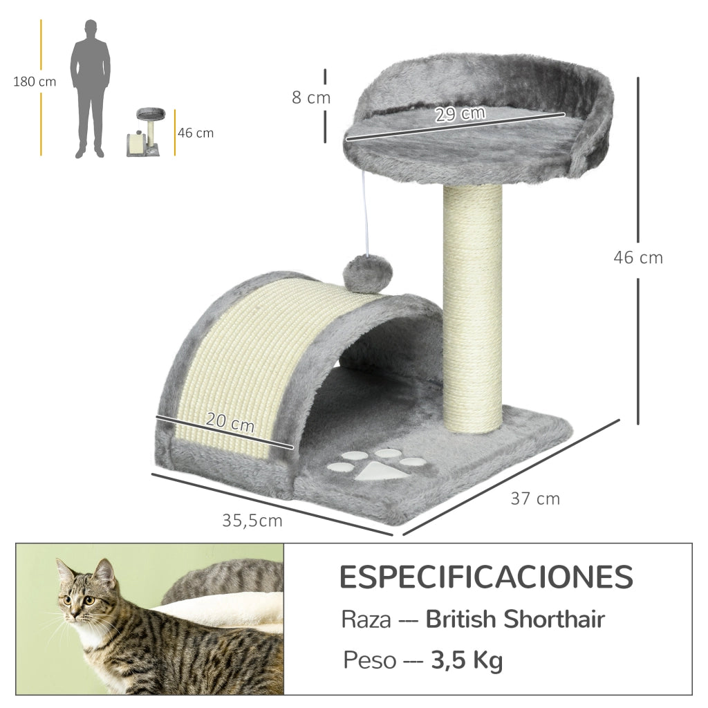 Casetta per Gatti con Poste e Piattaforme ¨C Zephmum ¨C Grigio 35.5x37x46 cm