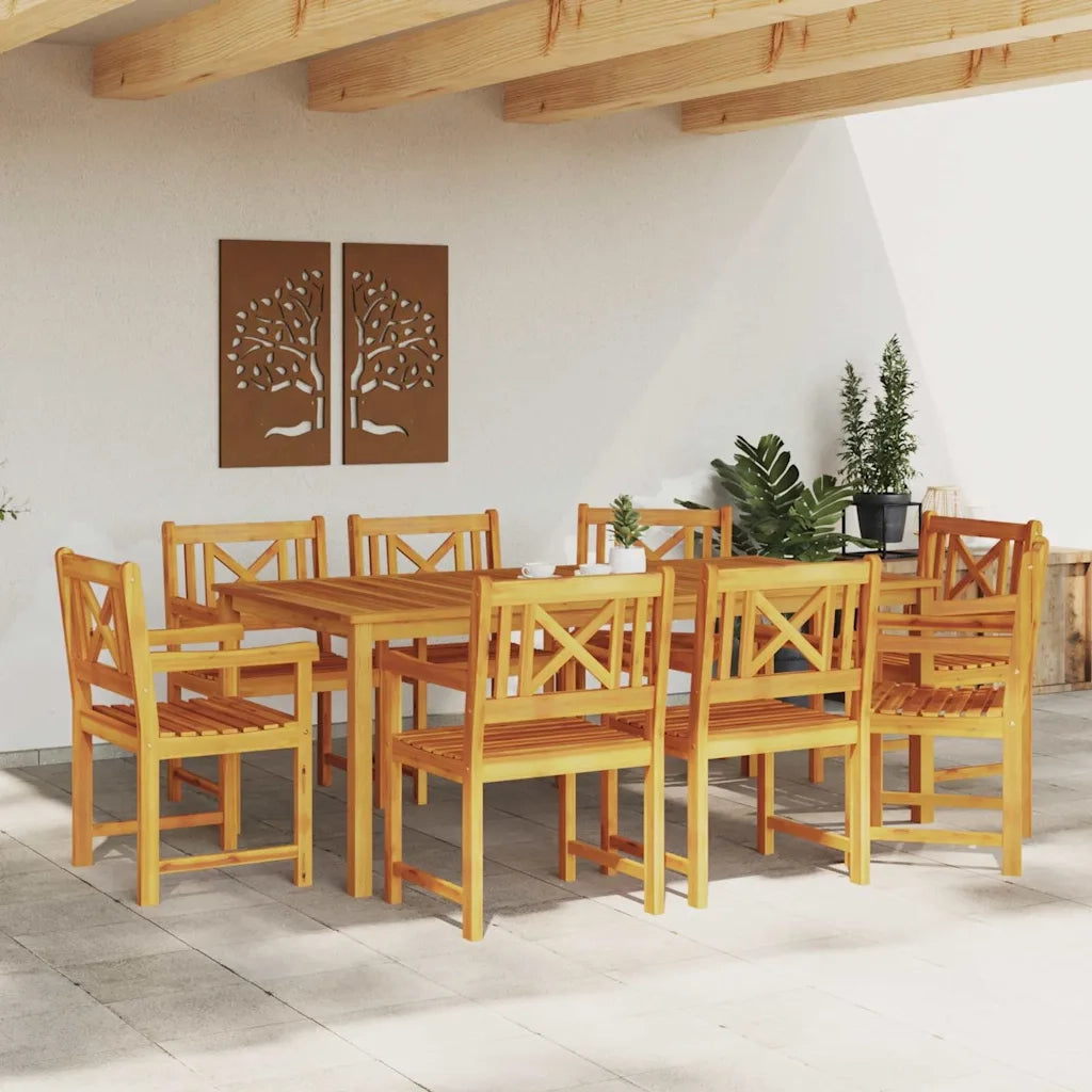 Set da Pranzo per Giardino 9 pcs Marrone 3375655