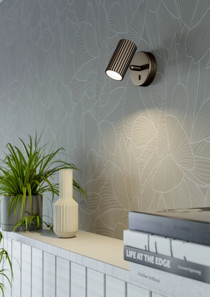 Applique Moderna Portillo Alluminio Bronzo 1 Luce Gu10 Ip20