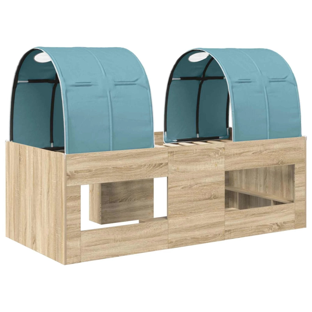 Letto con Tunnel 3 pz Sonoma e Azzurro Chiaro 3423576