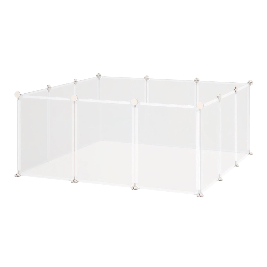 Recinto per Animali Domestici ¨C Xylo ¨C 12 Pannelli, 105x105x45 cm, Bianco