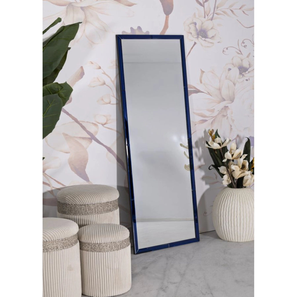 Specchio con Cornice VKH699, Blu, MDF, 150x55x2 cm