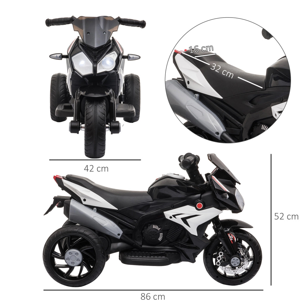 Triciclo Elettrico per Bambini ¨C Minimal ¨C 86x42x52 cm Nero e Bianco
