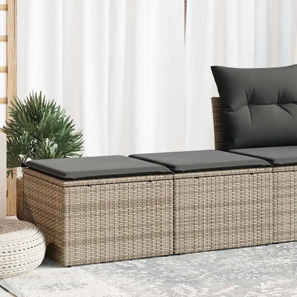 Set Divano Giardino 2 pz con Cuscini Grigio Polyrattan Acacia 3328663