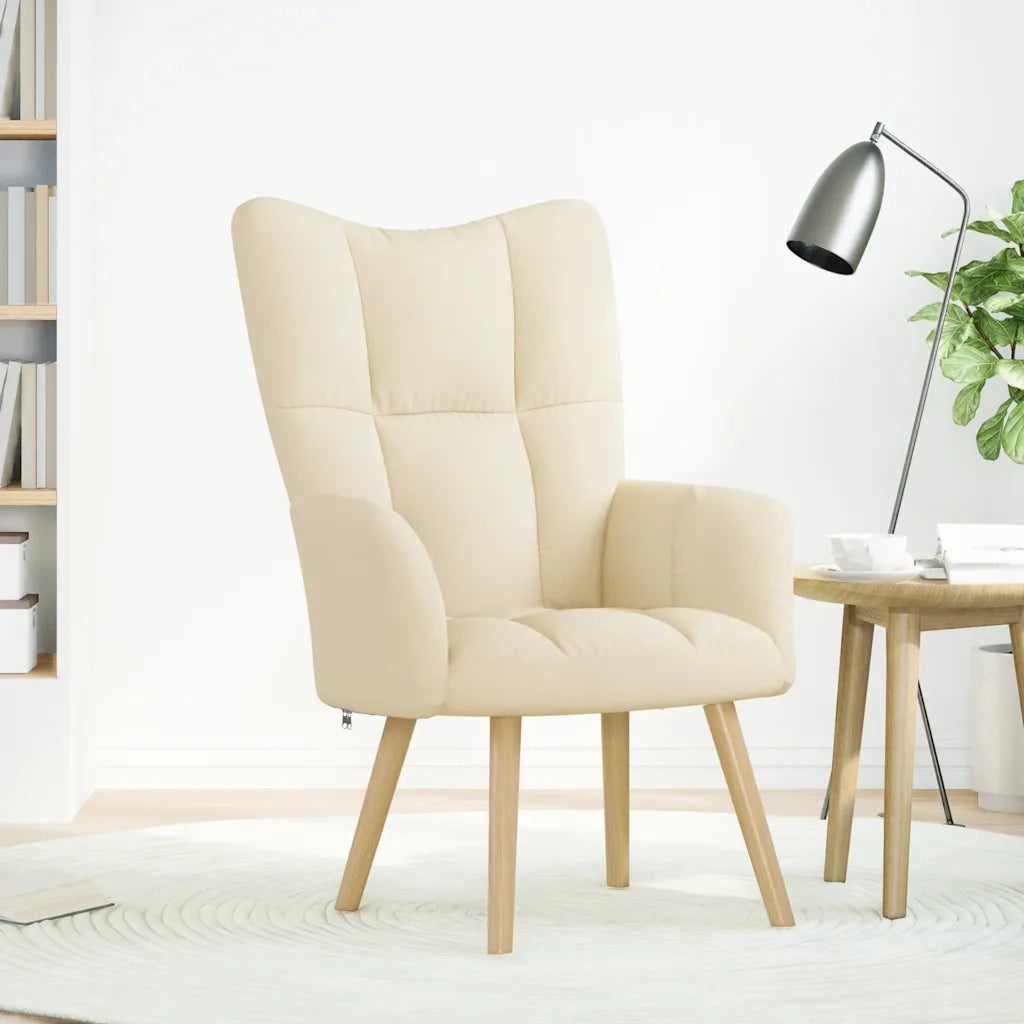 Poltrona | Sedia Relax Crema in Tessuto