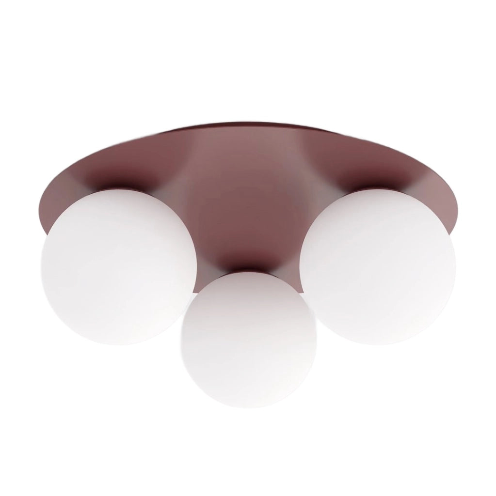 Lampada da soffitto SOLAR 3 sfere vetro bordeaux E14 Emibig