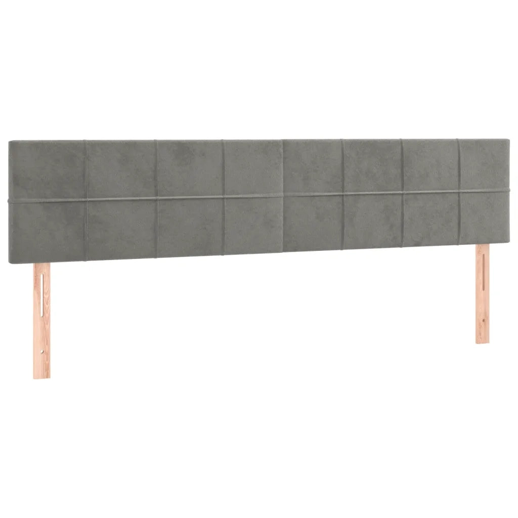 Letto a Molle con Materasso e LED Grigio Chiaro 200x200 cm Velluto