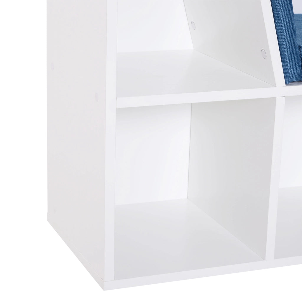 Libreria con Cuscino 6 Cubi ¨C Minimal ¨C 102x30x61 Bianco e Blu