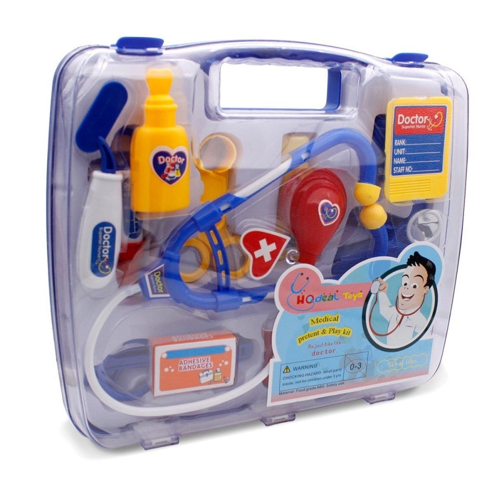 Trade Shop - Set Valigia Dottore Giocattolo Con Accessori Forbici Stetoscopio Valigetta -