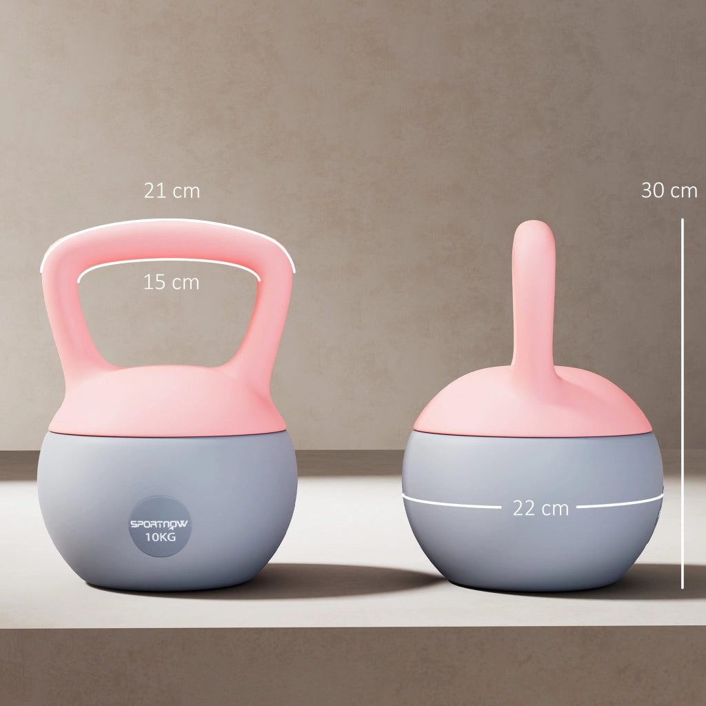 Kettlebell 10 kg ¨C Minimal ¨C Rosa e Grigio 21x21x30 cm