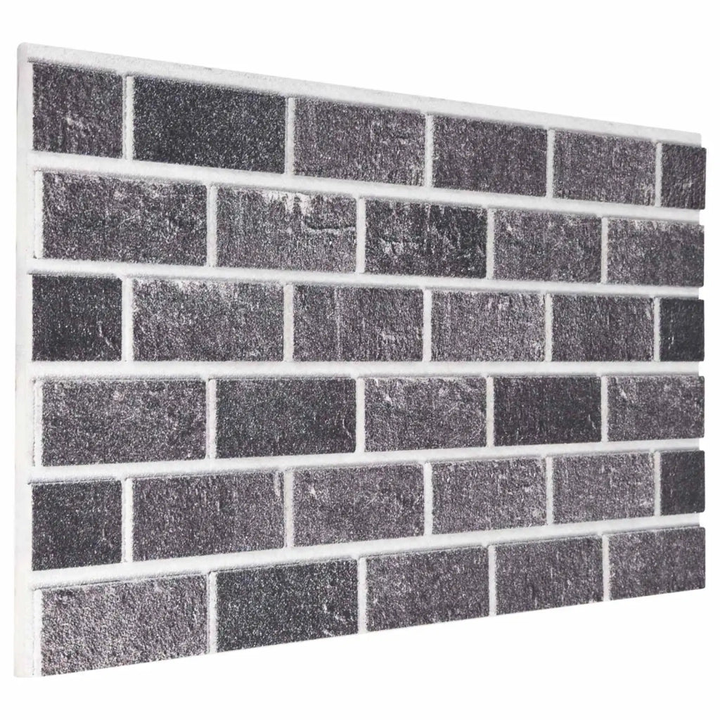 Pannelli da parete 10 pz 100 x 50 cm Nero e Grigio Schiuma EPS 42046093