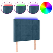 Testiera | Testata a LED Blu Scuro 103x16x118/128 cm in Velluto